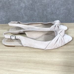 J Jill Flats Womens 8 Nicolette Sling Back Pointed Toe Blush Pink Suede Knotted